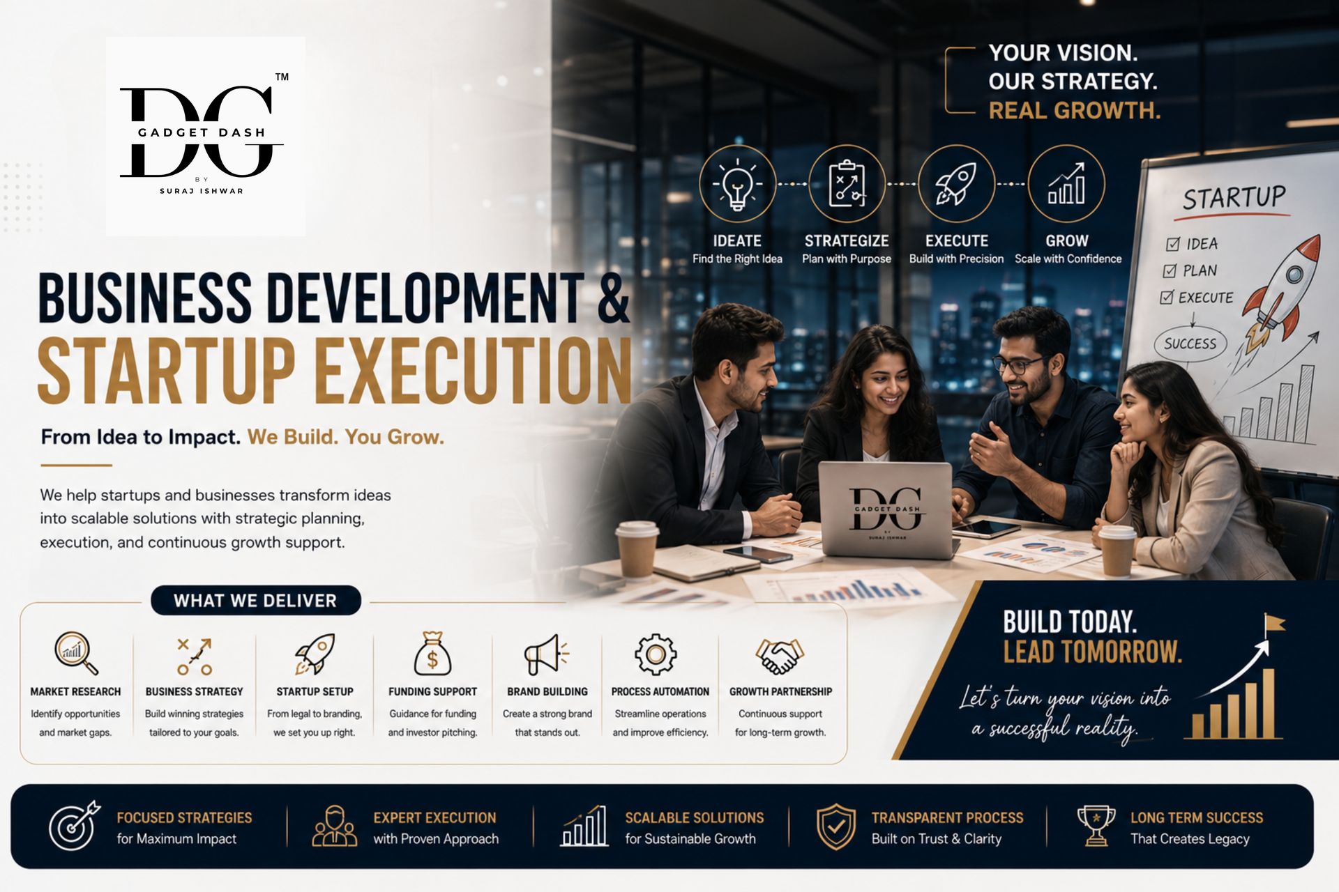 Business development and startup execution services focused on growth, strategy, and scalable business systems.